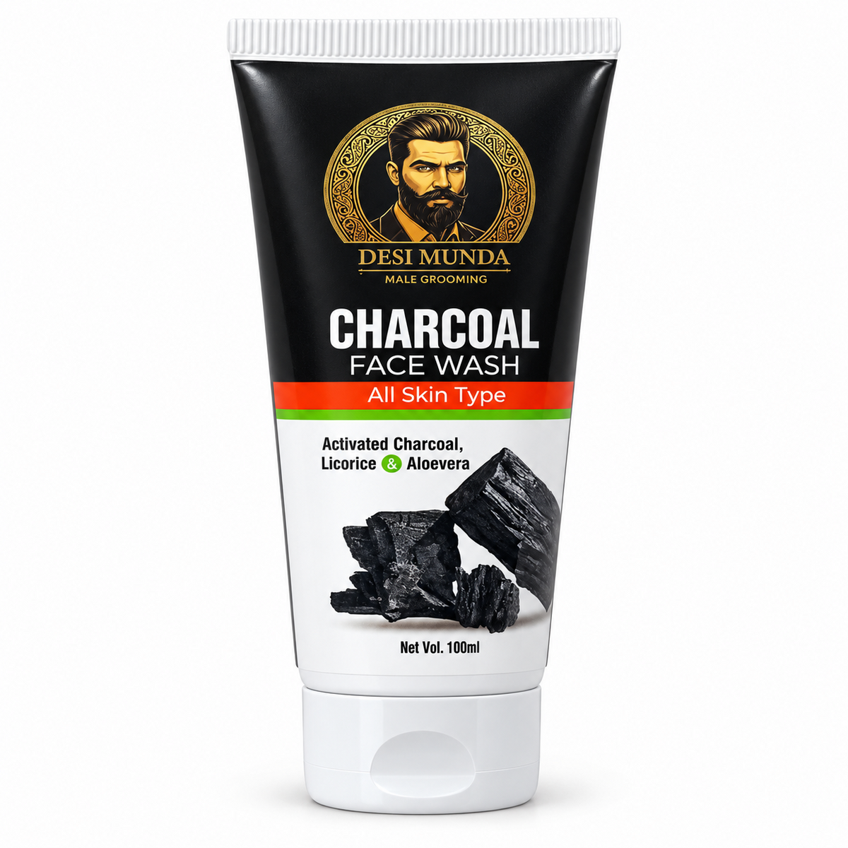 Desi Munda Charcoal Face Wash 100 ml – front view